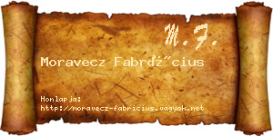 Moravecz Fabrícius névjegykártya
